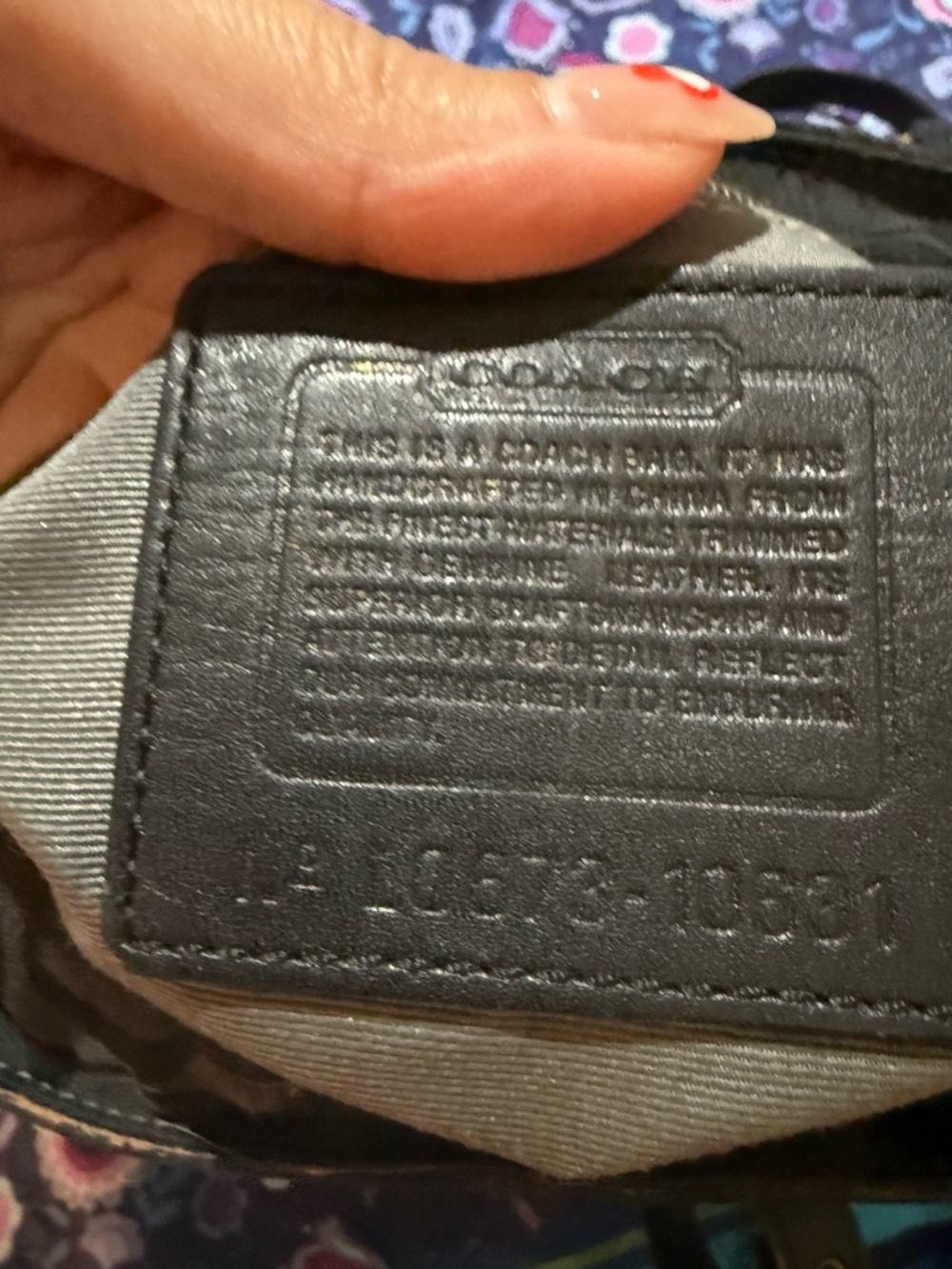 Coach Black Signature Canvas Tote with Gold-Tone Hardware - Picture 5 of 7